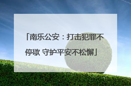 南乐公安：打击犯罪不停歇 守护平安不松懈