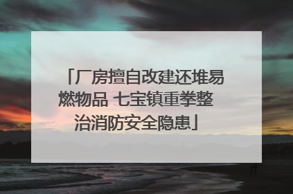 厂房擅自改建还堆易燃物品 七宝镇重拳整治消防安全隐患