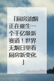 厨房油烟正在催生一个千亿级新赛道！世界无烟日里看厨房新变化