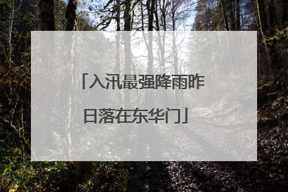 入汛最强降雨昨日落在东华门