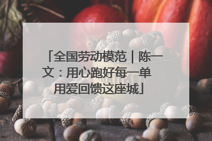 全国劳动模范｜陈一文：用心跑好每一单 用爱回馈这座城