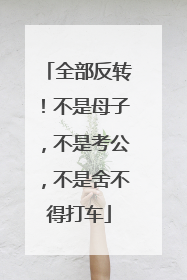 全部反转！不是母子，不是考公，不是舍不得打车