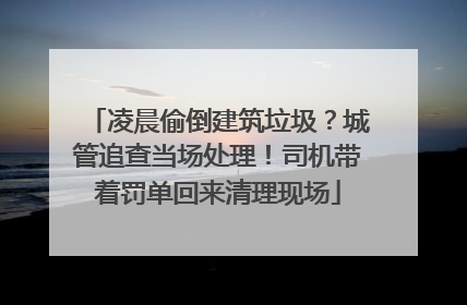 凌晨偷倒建筑垃圾？城管追查当场处理！司机带着罚单回来清理现场
