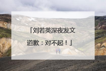 刘若英深夜发文道歉：对不起！