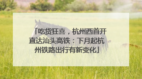 吃货狂喜，杭州西首开直达汕头高铁：下月起杭州铁路出行有新变化