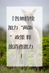 各地持续加力“两新”政策 释放消费潜力