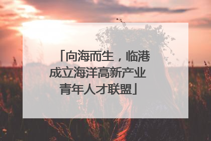 向海而生，临港成立海洋高新产业青年人才联盟