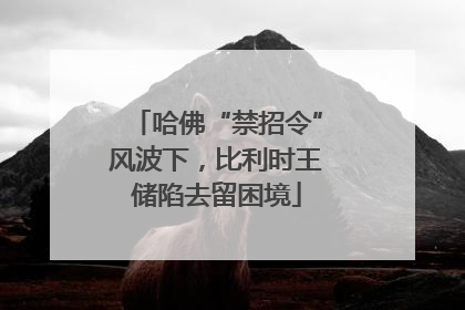 哈佛“禁招令”风波下，比利时王储陷去留困境