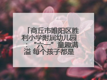 商丘市睢阳区胜利小学附属幼儿园：“六一”童趣满溢 每个孩子都是舞台主角