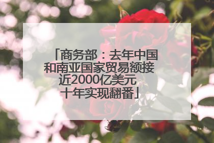 商务部：去年中国和南亚国家贸易额接近2000亿美元 十年实现翻番