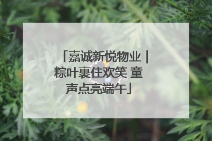 嘉诚新悦物业｜粽叶裹住欢笑 童声点亮端午