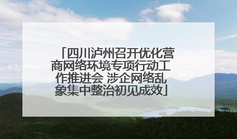 四川泸州召开优化营商网络环境专项行动工作推进会 涉企网络乱象集中整治初见成效