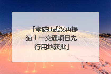 孝感⇋武汉再提速！一交通项目先行用地获批