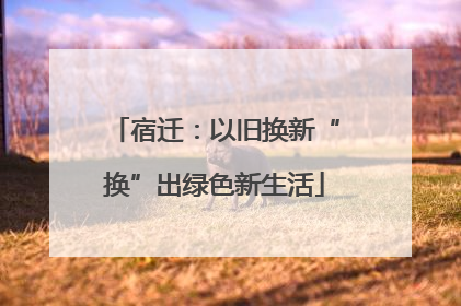 宿迁：以旧换新“换”出绿色新生活