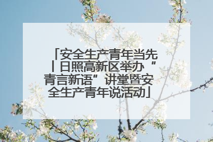 安全生产青年当先丨日照高新区举办“青言新语”讲堂暨安全生产青年说活动