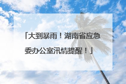 大到暴雨！湖南省应急委办公室汛情提醒！