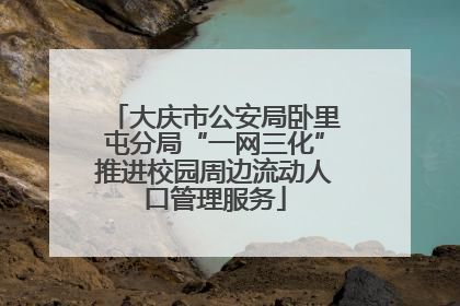 大庆市公安局卧里屯分局“一网三化”推进校园周边流动人口管理服务
