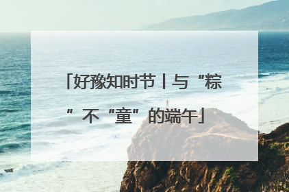 好豫知时节丨与“粽”不“童”的端午