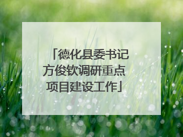 德化县委书记方俊钦调研重点项目建设工作