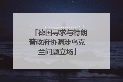 德国寻求与特朗普政府协调涉乌克兰问题立场