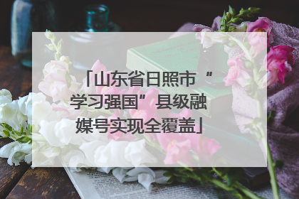 山东省日照市“学习强国”县级融媒号实现全覆盖