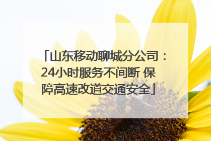 山东移动聊城分公司：24小时服务不间断 保障高速改道交通安全