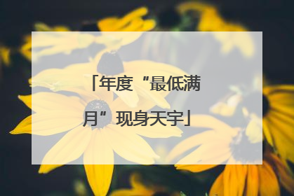 年度“最低满月”现身天宇