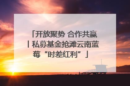 开放聚势 合作共赢丨私募基金抢滩云南蓝莓“时差红利”
