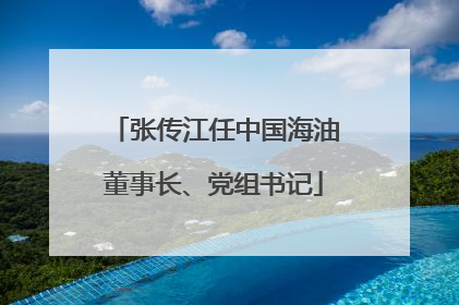 张传江任中国海油董事长、党组书记