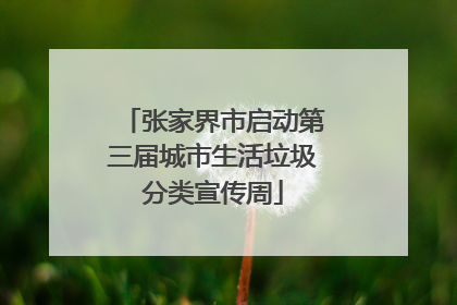 张家界市启动第三届城市生活垃圾分类宣传周