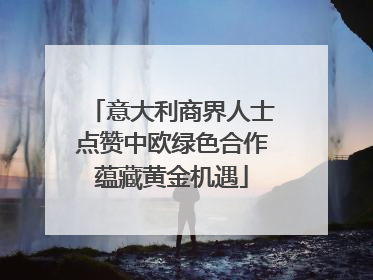 意大利商界人士点赞中欧绿色合作蕴藏黄金机遇