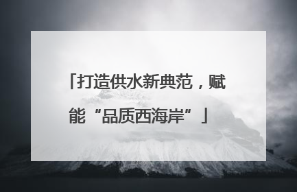 打造供水新典范，赋能“品质西海岸”