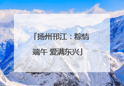 扬州邗江：粽情端午 爱满东兴