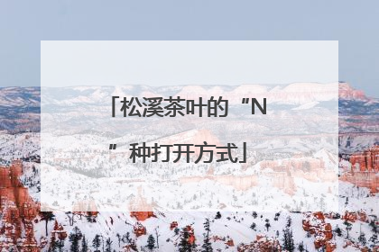 松溪茶叶的“N”种打开方式