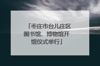 枣庄市台儿庄区图书馆、博物馆开馆仪式举行