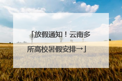 放假通知！云南多所高校暑假安排→