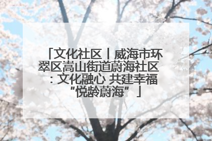 文化社区丨威海市环翠区嵩山街道蔚海社区：文化融心 共建幸福“悦龄蔚海”