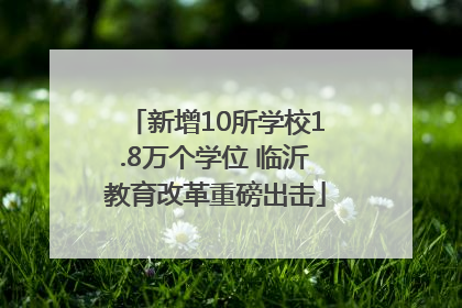 新增10所学校1.8万个学位 临沂教育改革重磅出击