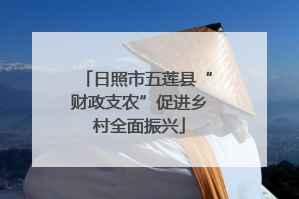 日照市五莲县“财政支农”促进乡村全面振兴