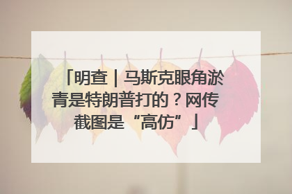 明查｜马斯克眼角淤青是特朗普打的？网传截图是“高仿”