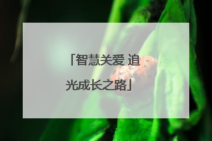 智慧关爱 追光成长之路