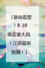 暴雨蓝警！8-10级雷暴大风！江苏最新预测！