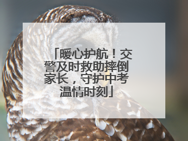 暖心护航！交警及时救助摔倒家长，守护中考温情时刻
