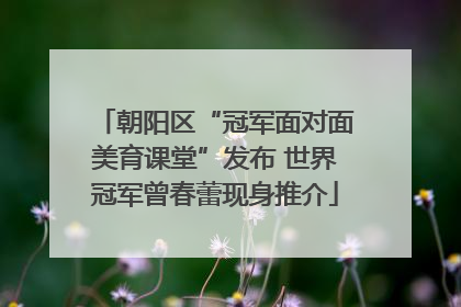 朝阳区“冠军面对面美育课堂”发布 世界冠军曾春蕾现身推介