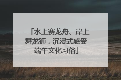 水上赛龙舟、岸上舞龙狮，沉浸式感受端午文化习俗