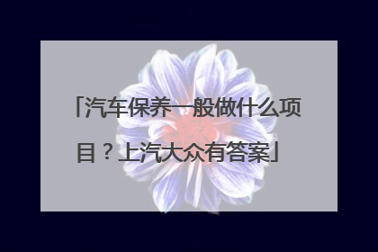 汽车保养一般做什么项目？上汽大众有答案