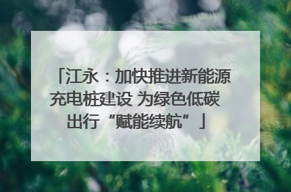 江永：加快推进新能源充电桩建设 为绿色低碳出行“赋能续航”