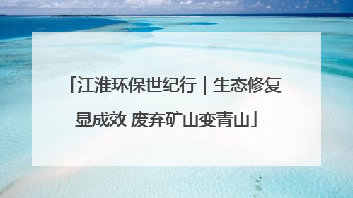 江淮环保世纪行｜生态修复显成效 废弃矿山变青山