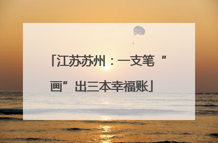 江苏苏州：一支笔“画”出三本幸福账