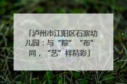 泸州市江阳区石寨幼儿园：与“粽”“布”同，“艺”样精彩